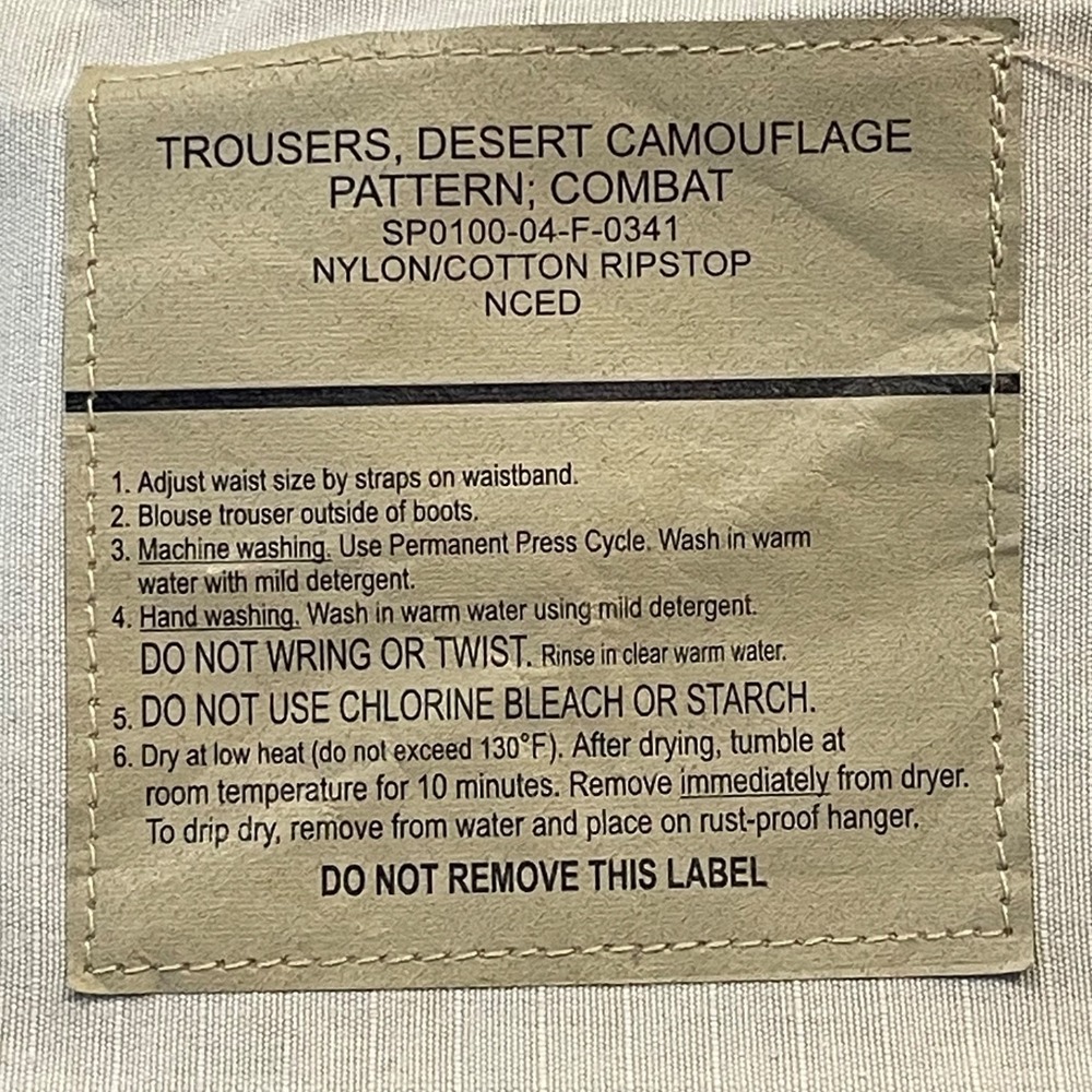 Military Trousers Desert Camouflage‎ Pants Mens XS Ripstop Combat Cargo Pockets - Picture 9 of 9